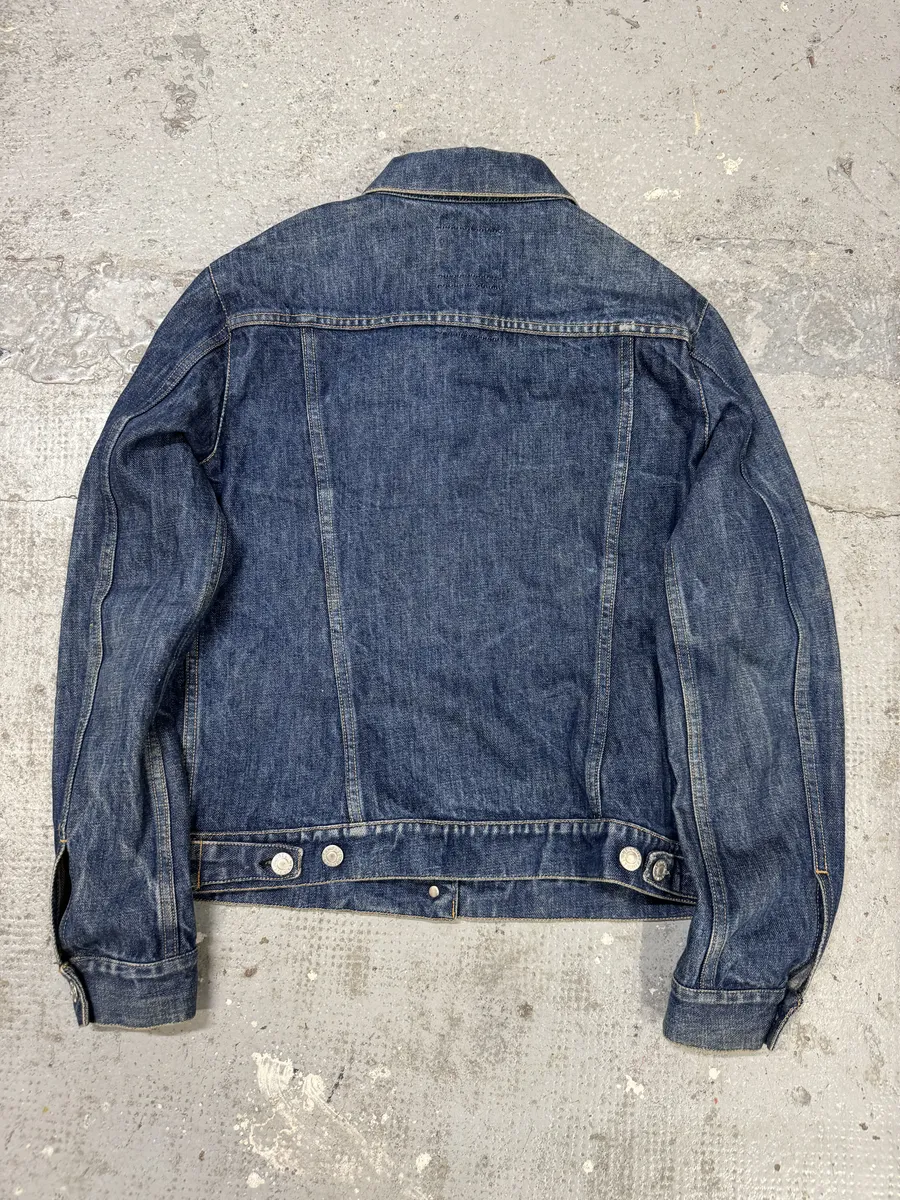 AW1998 Helmut Lang Raw Navy Blue Buttoned Jacket - Image 6