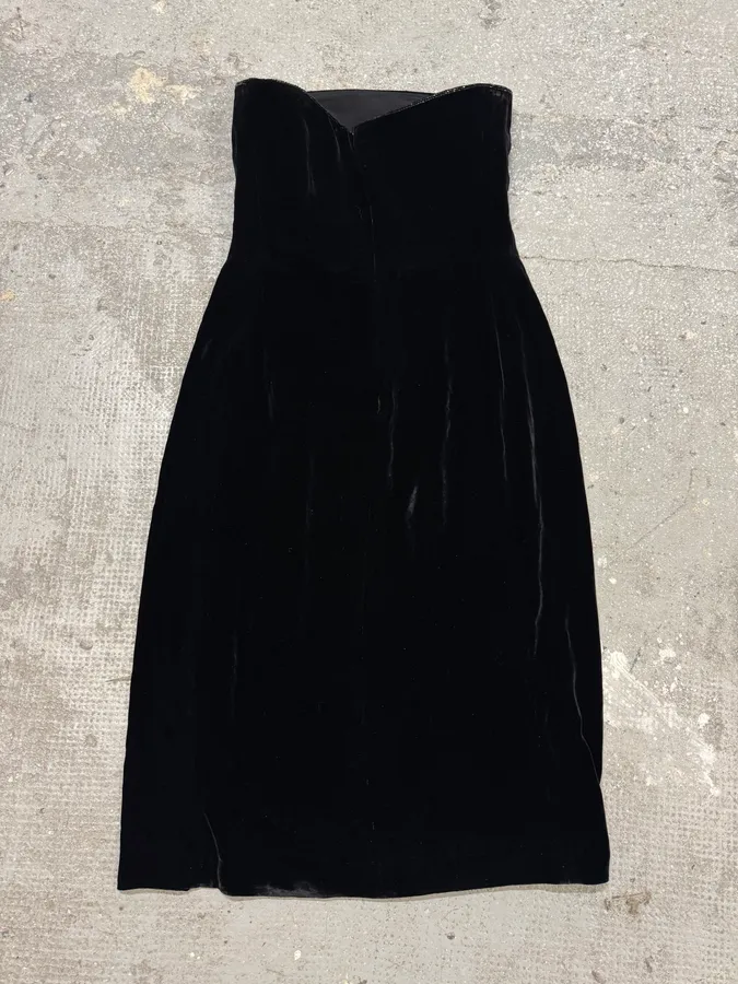 AW1999 Armani Sun Black Velvet Dress - Image 6
