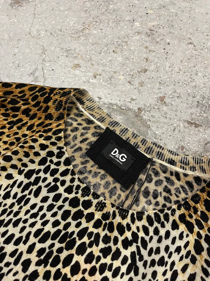 AW1999 Dolce & Gabbana Leopard Print Wool Sweater - Image 7