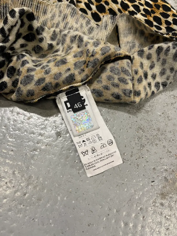 AW1999 Dolce & Gabbana Leopard Print Wool Sweater - Image 8
