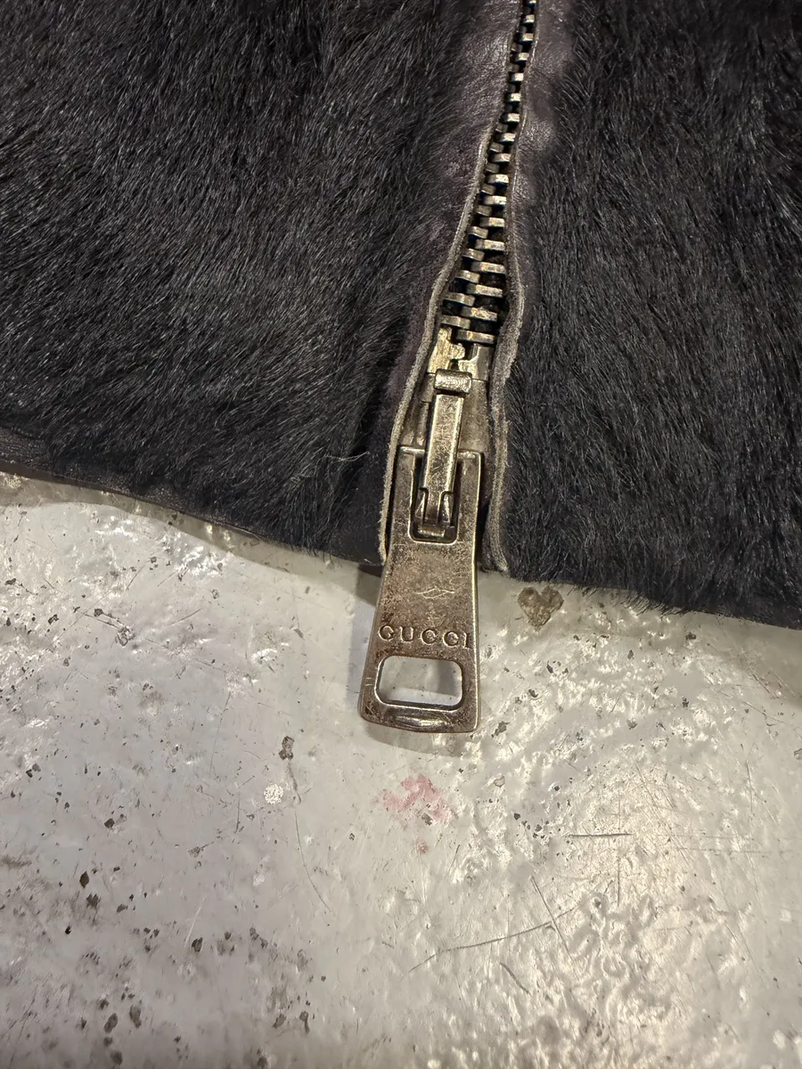 AW1999 Gucci Black Pony Hair Leather Jacket by Tom Ford - Image 14