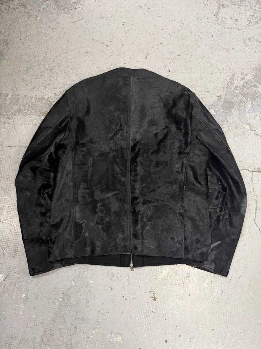 AW1999 Gucci Black Pony Hair Leather Jacket by Tom Ford - Image 3
