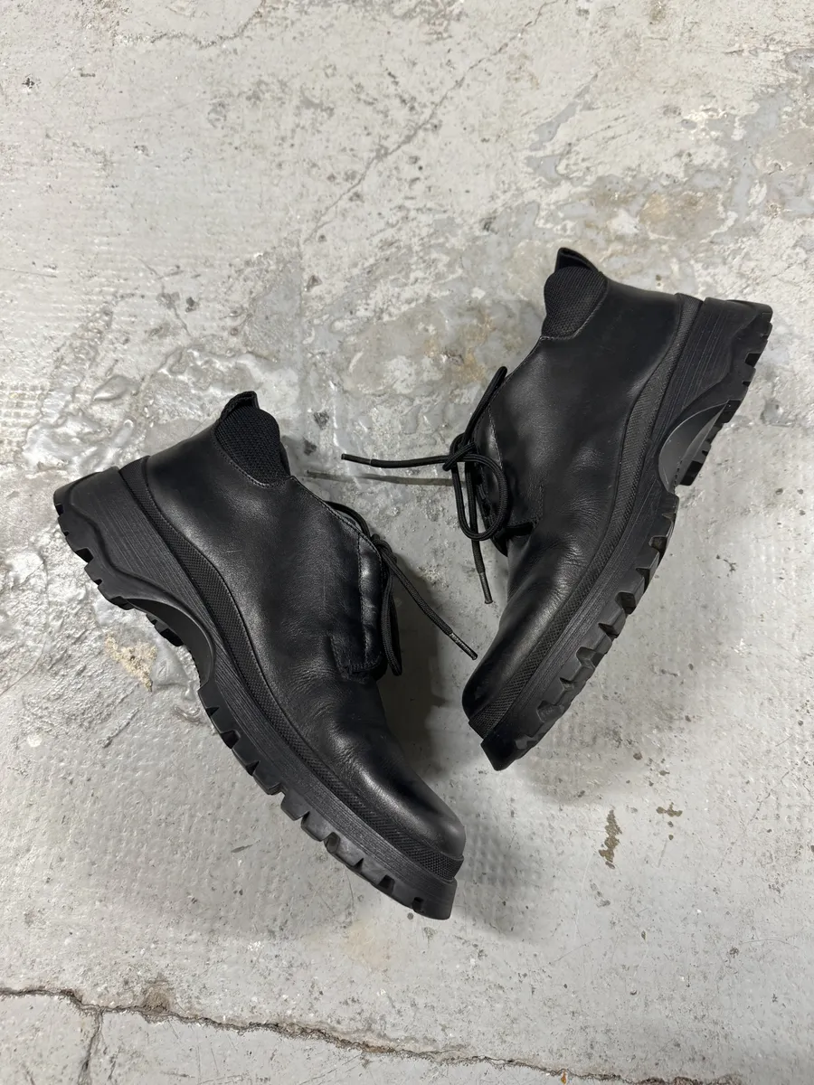 AW1999 Prada Black Leather Derby Shoes - Image 8