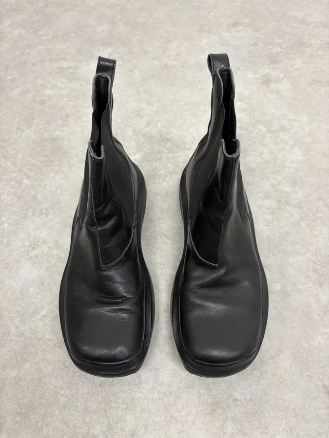 AW1999 Prada Black Leather Vibram Ankle Boots - Image 2