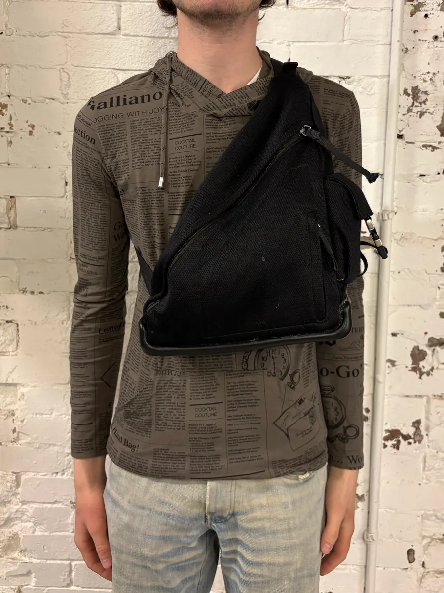 AW1999 Prada Black Nylon Americans Cup Crossbody Bag - Image 5