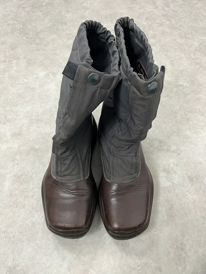AW1999 Prada Grey & Brown Leather Hybrid Boots - Image 3