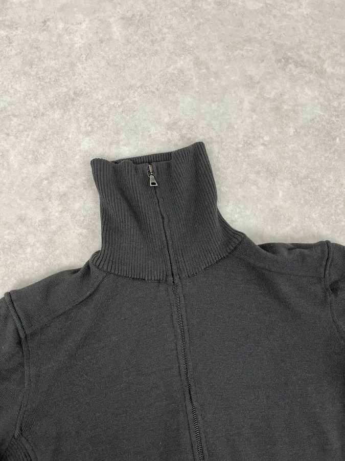 AW1999 Prada Grey Zip-up Belted Sweater - Image 5