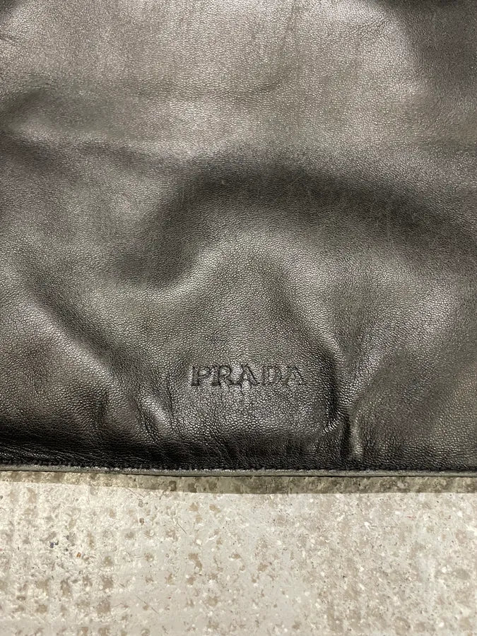 AW1999 Prada Hybrid Black Leather Nylon Shoulder Bag - Image 6