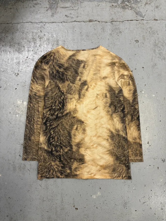AW1999 Roberto Cavalli Beige Fur Effect Cardigan - Image 7