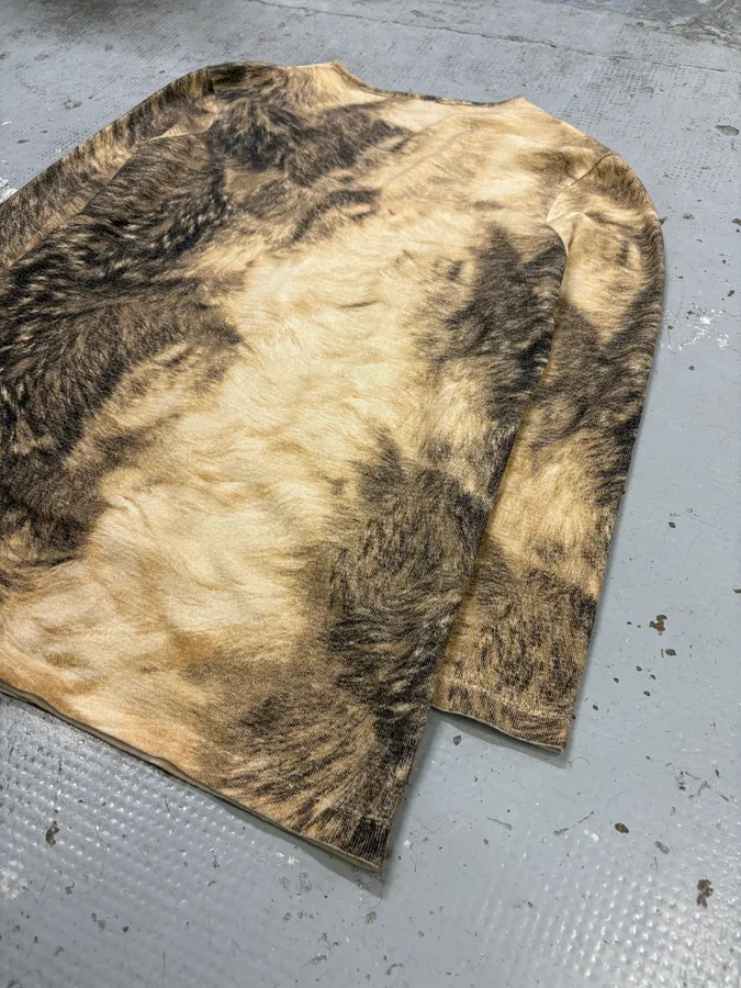 AW1999 Roberto Cavalli Beige Fur Effect Cardigan - Image 8