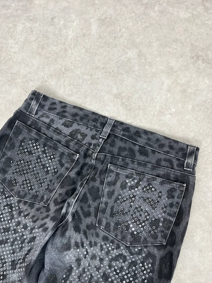 AW1999 Roberto Cavalli Black Leopard Print Gradient Pants - Image 8