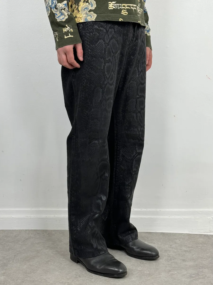 AW1999 Roberto Cavalli Black Leopard Print Obscure Pants - Image 3