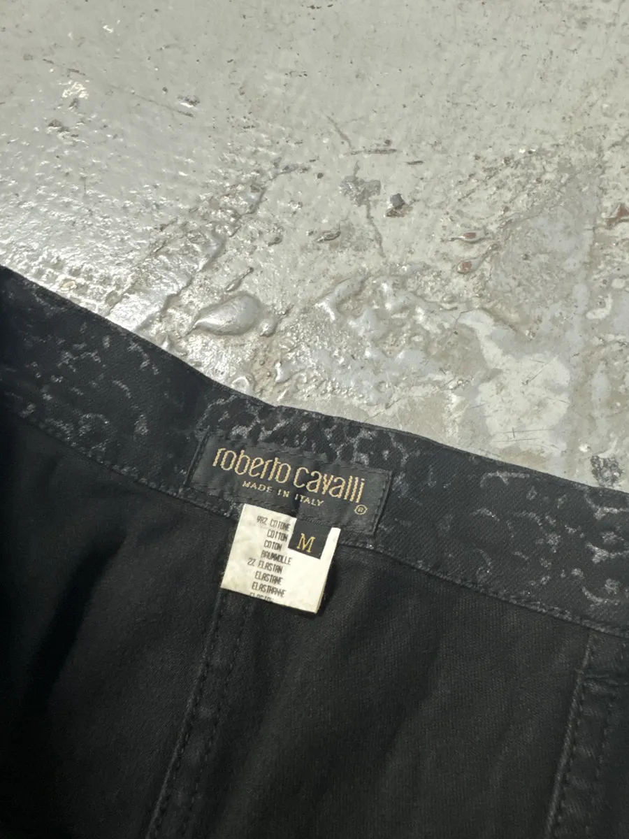 AW1999 Roberto Cavalli Black Snake Python Print Skirt - Image 7