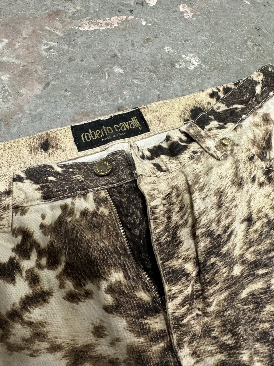 AW1999 Roberto Cavalli Furry Brown Movement Caw Pants - Image 11