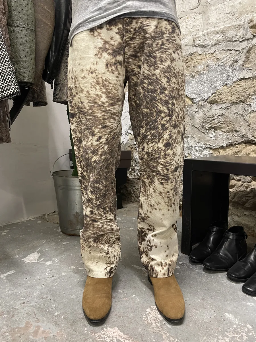 AW1999 Roberto Cavalli Furry Brown Movement Caw Pants - Image 2