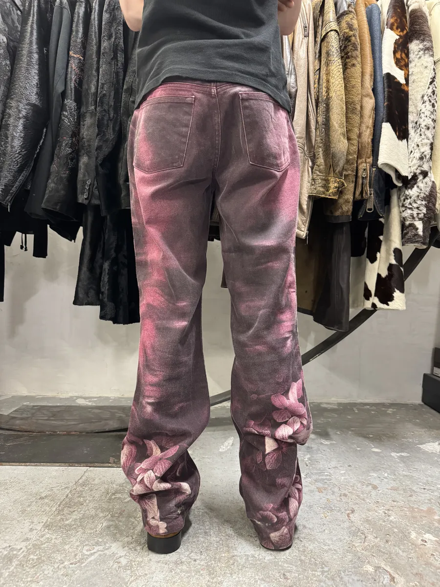 AW1999 Roberto Cavalli Purple Floral Spectrum Obscure Pants - Image 4