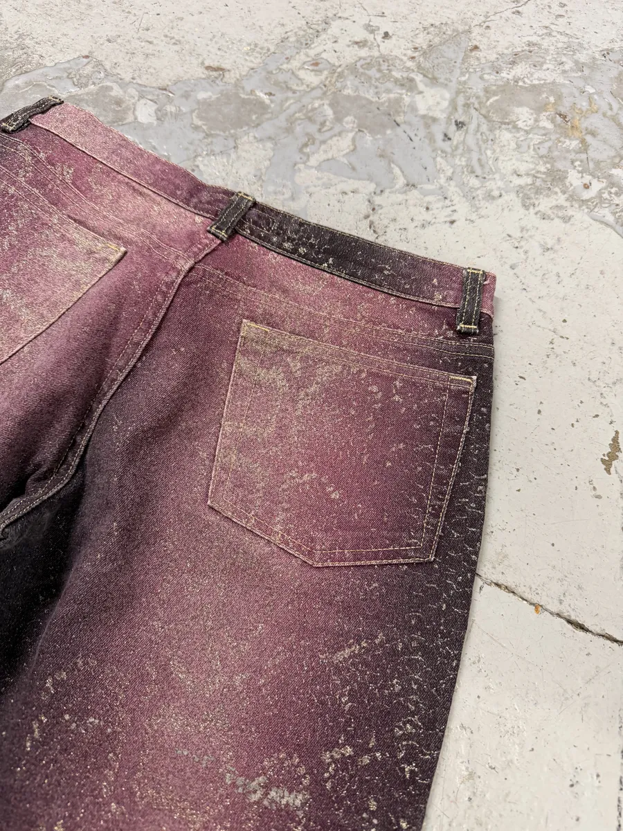 AW1999 Roberto Cavalli Python Purple Straight Denim Jeans - Image 13