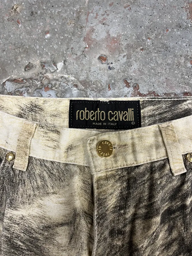 AW1999 Roberto Cavalli Wolf Fur Effect Pants - Image 9