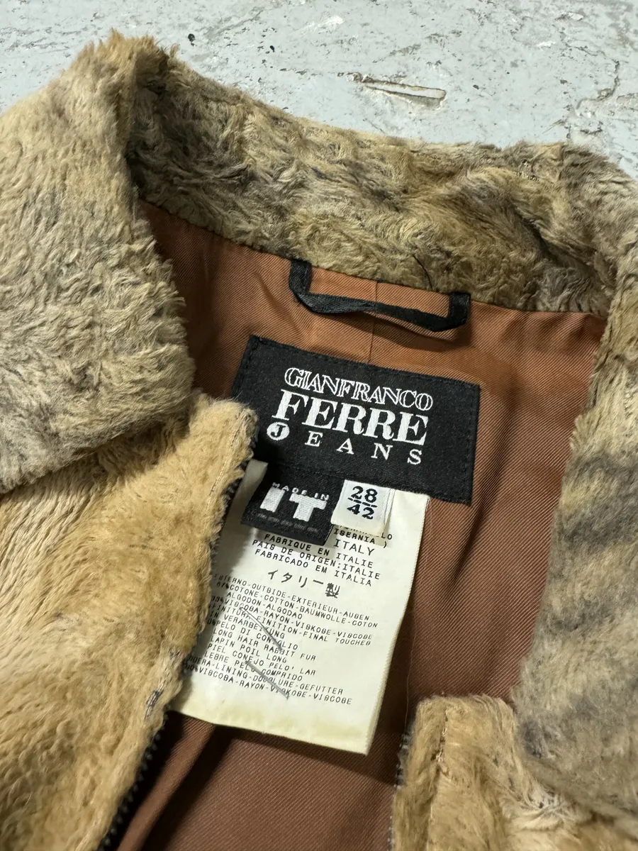 AW2000 Gianfranco Ferre Leopard Rabbit Fur Effect Jacket - Image 11