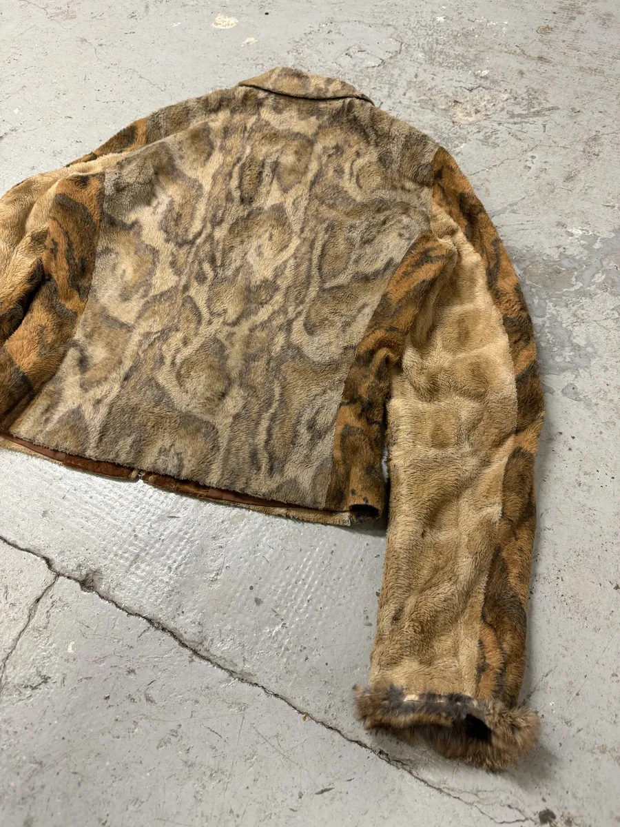 AW2000 Gianfranco Ferre Leopard Rabbit Fur Effect Jacket - Image 6