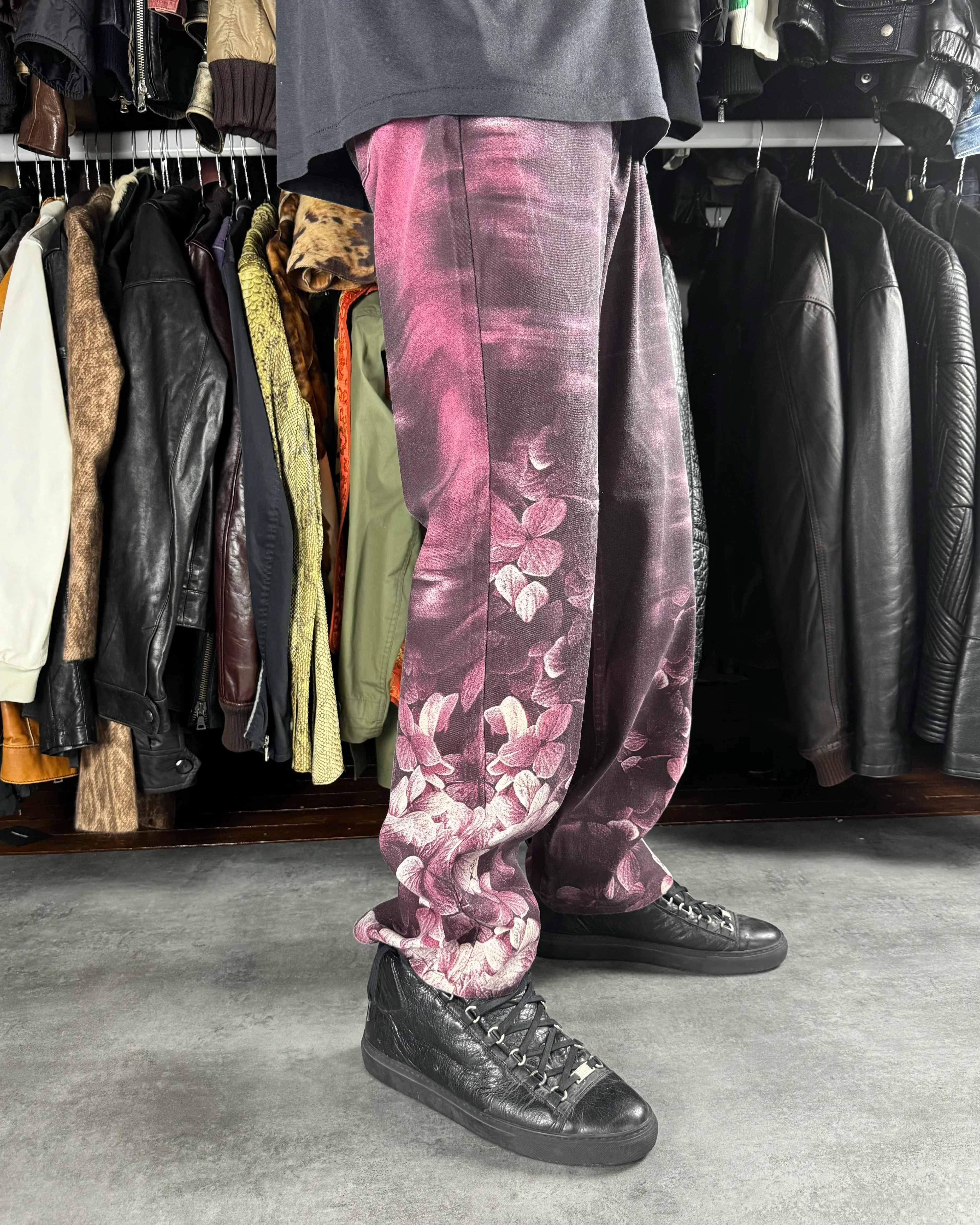 AW2000 Roberto Cavalli Floral Purple Spectrum Pants - Image 4