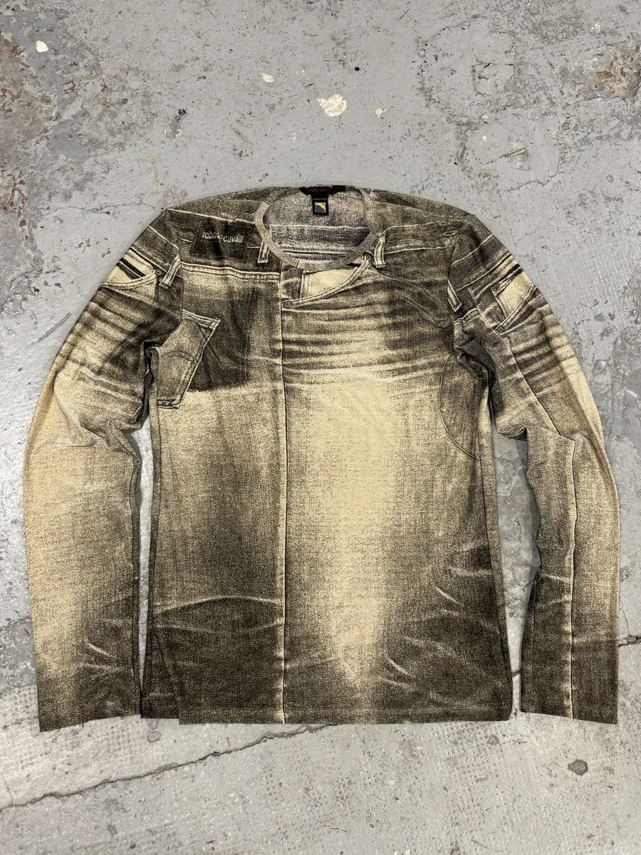 AW2000 Roberto Cavalli Trompe LOeil Beige Pockets Longsleeves - Image 5