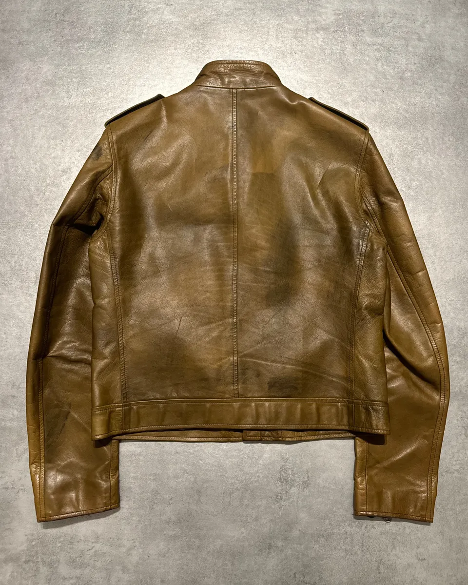 AW2001 Dolce & Gabbana Asymmetrical Multi Zips Biker Leather Jacket - Image 4