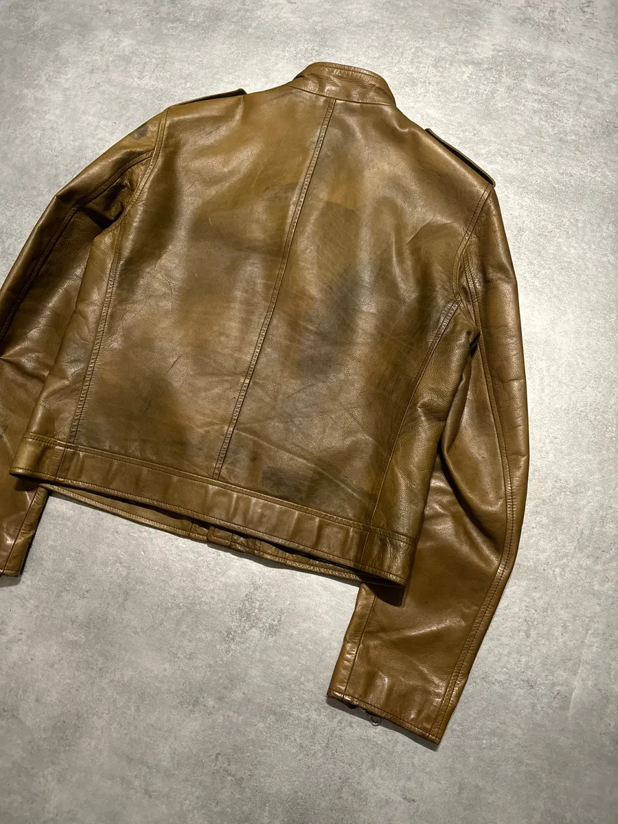 AW2001 Dolce & Gabbana Asymmetrical Multi Zips Biker Leather Jacket - Image 7