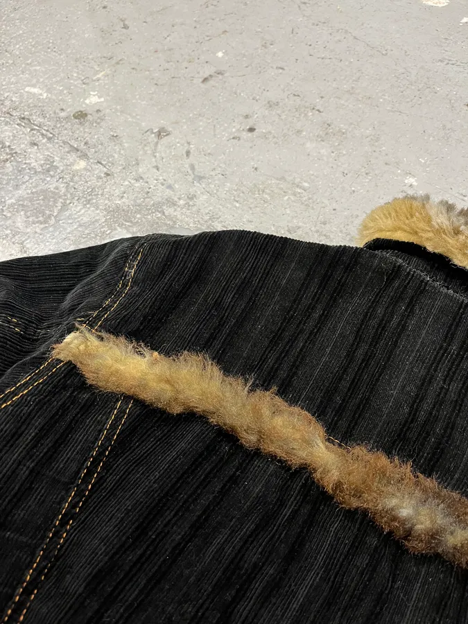 AW2001 Dolce & Gabbana Black Fur Corduroy Jacket - Image 12
