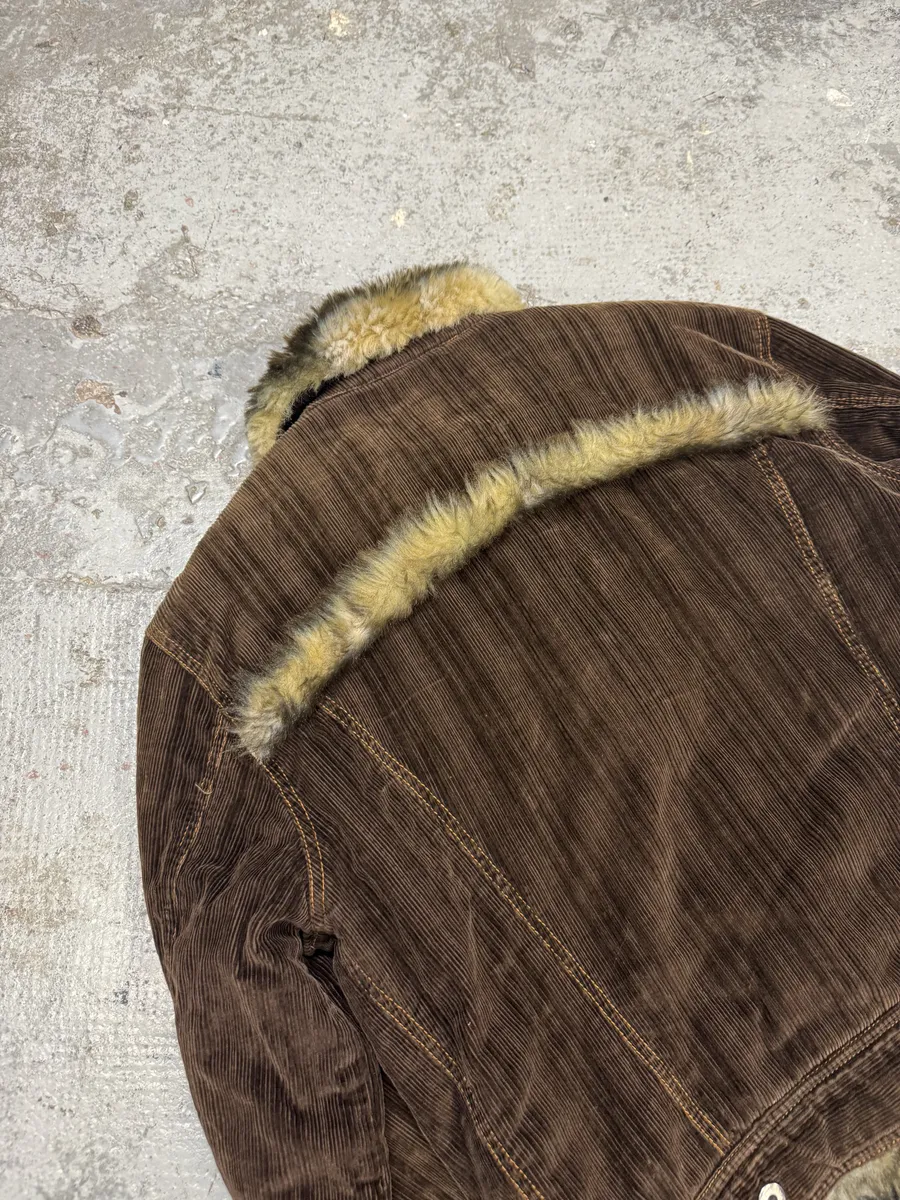 AW2001 Dolce & Gabbana Fur Brown Corduroy Jacket - Image 9
