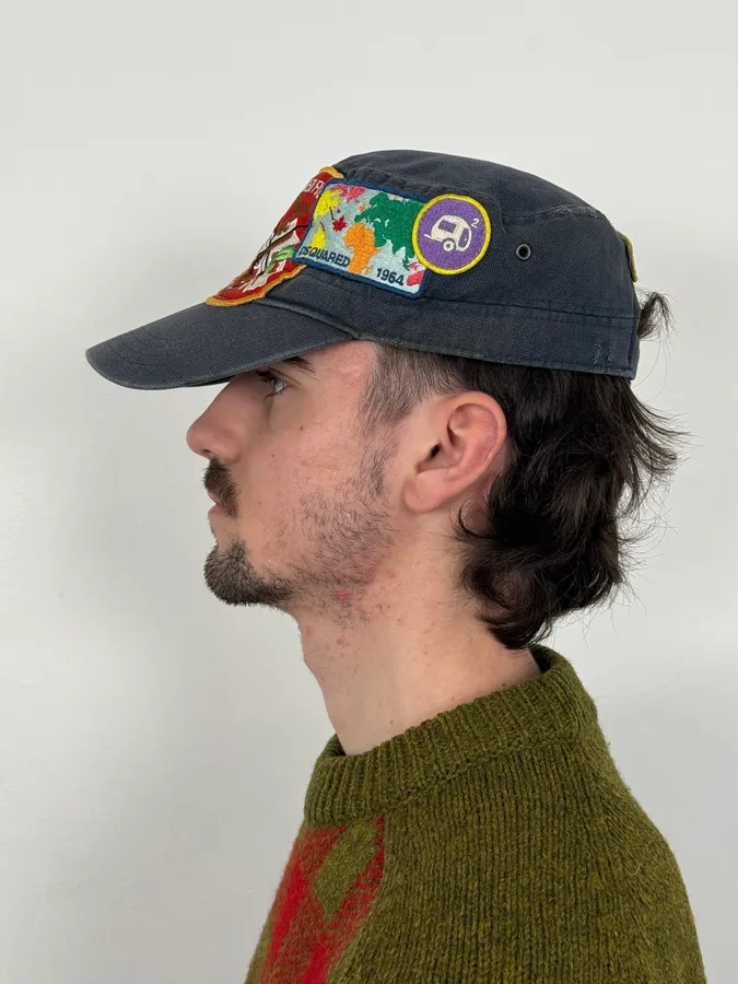 AW2001 Dsquared2 Patches Navy Cap - Image 3