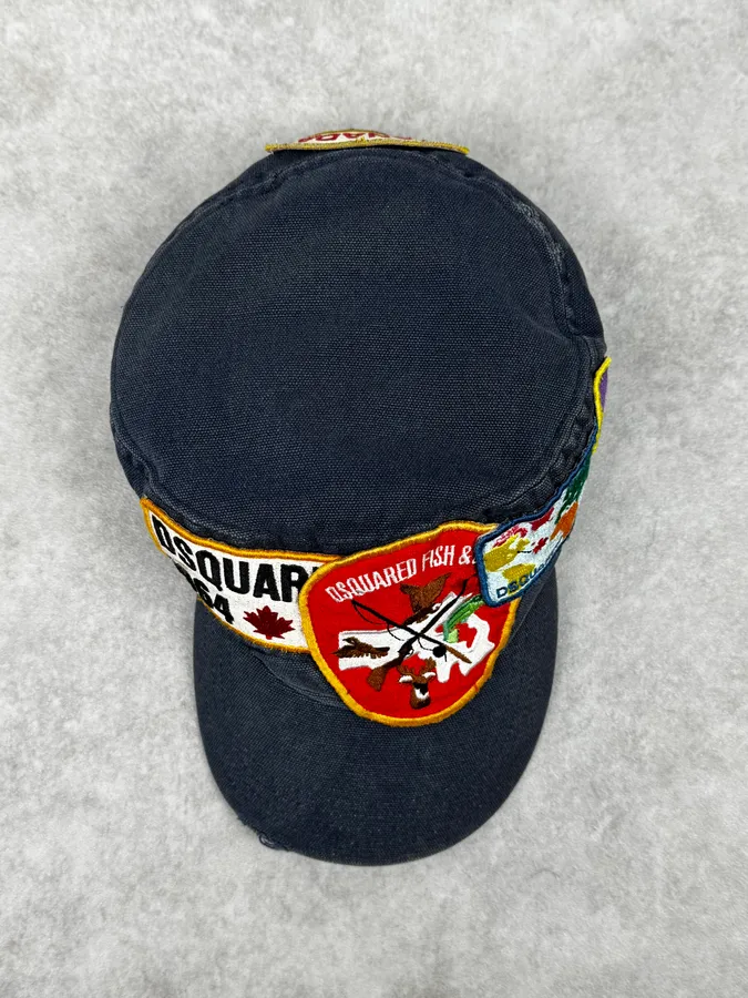 AW2001 Dsquared2 Patches Navy Cap - Image 4