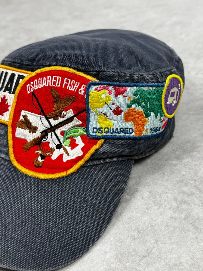AW2001 Dsquared2 Patches Navy Cap - Image 7