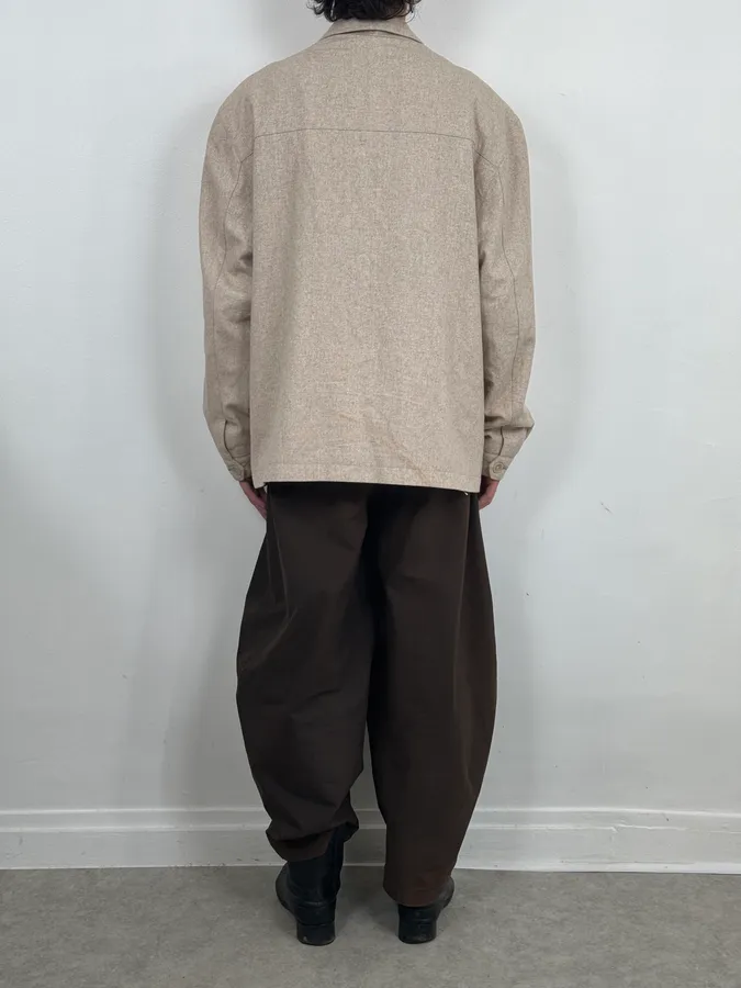 AW2001 Giorgio Armani Beige Minimalist Wool Jacket - Image 3