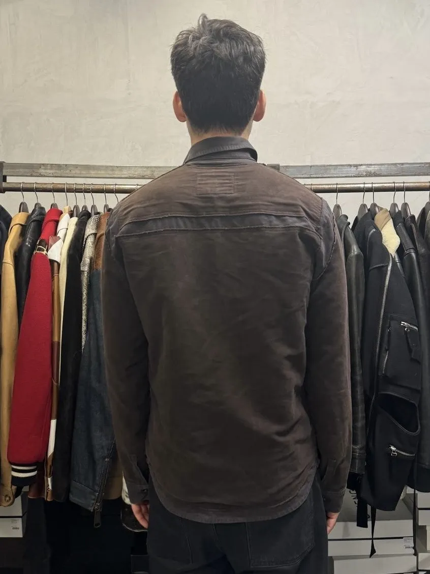 AW2001 Marithé + François Girbaud Brown Distressed Shirt Jacket - Image 3