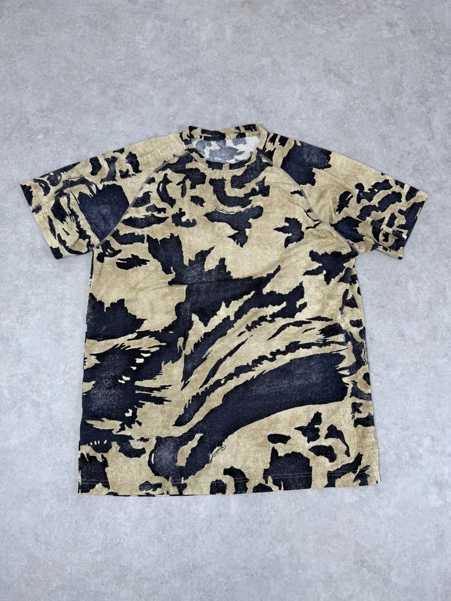 AW2001 Roberto Cavalli Camo Bird Beige T-Shirt