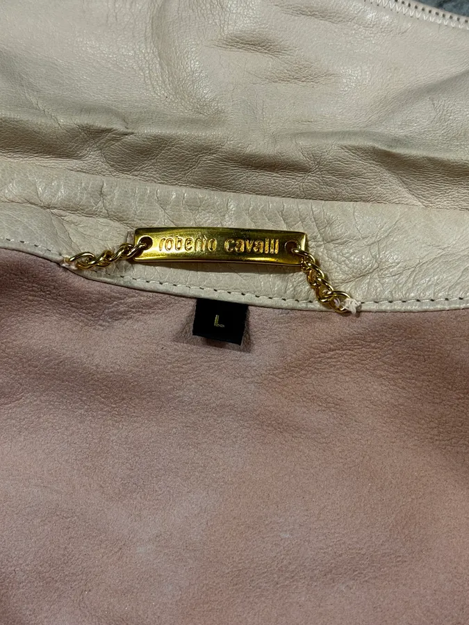 AW2001 Roberto Cavalli Cowboy beige Leather Jacket - Image 8