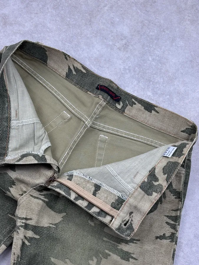 AW2001 Roberto Cavalli Khaki Raven Bird Pants - Image 9