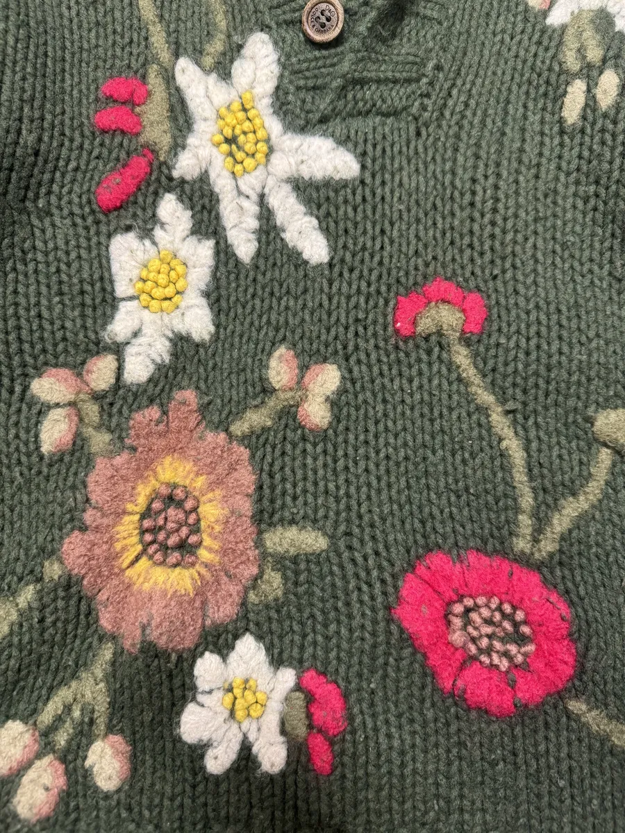 AW2002 Dolce & Gabbana Flowers Green Wool Sweater - Image 7