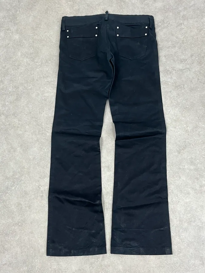 AW2002 Dsquared2 Black Buttoned Zip Bootleg Pants - Image 7