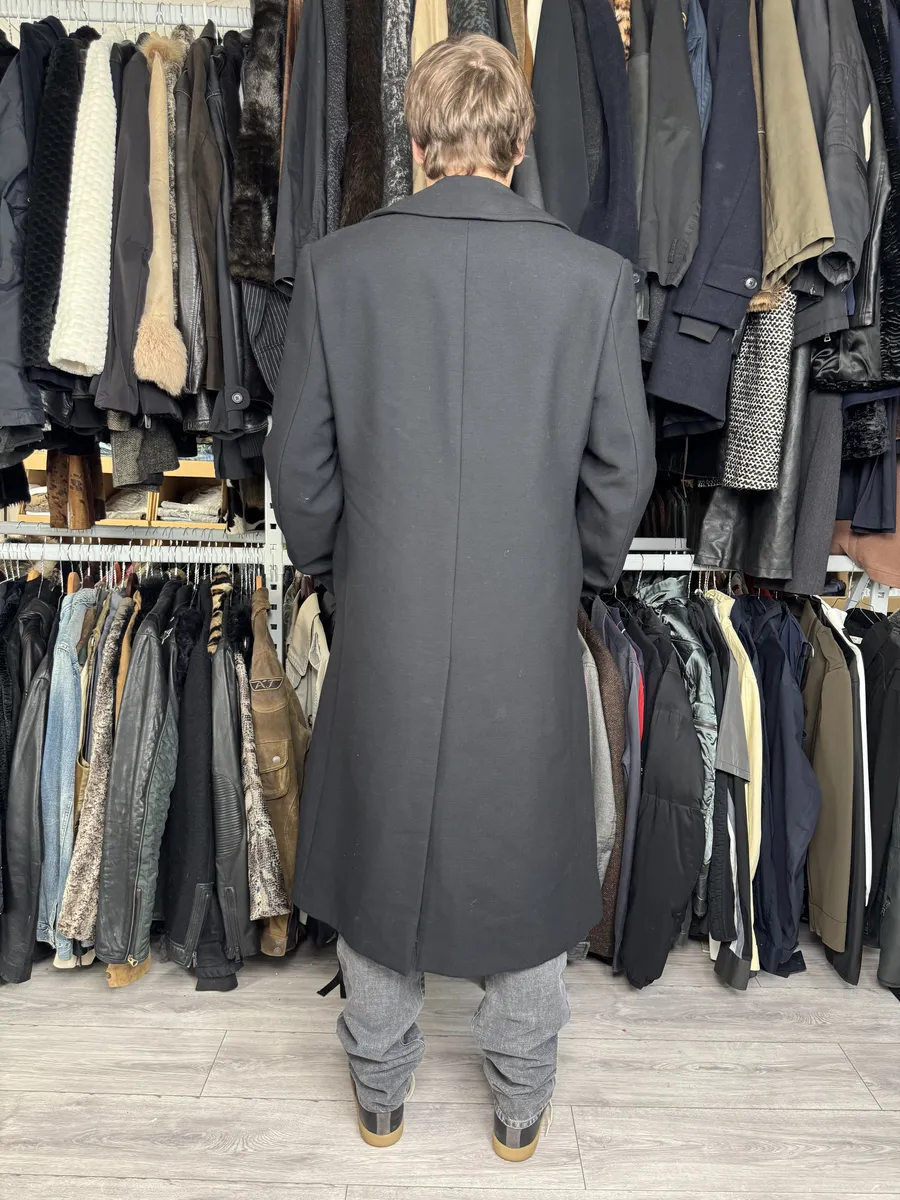 AW2002 Emporio Armani Premium Black Wool Trench Coat - Image 5