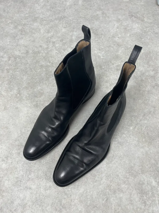 AW2002 Gucci Black Minimalist Leather Boots - Image 2