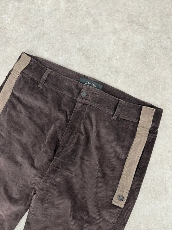 AW2002 Gucci Cozy Brown Velvet Pants by Tom Ford - Image 6