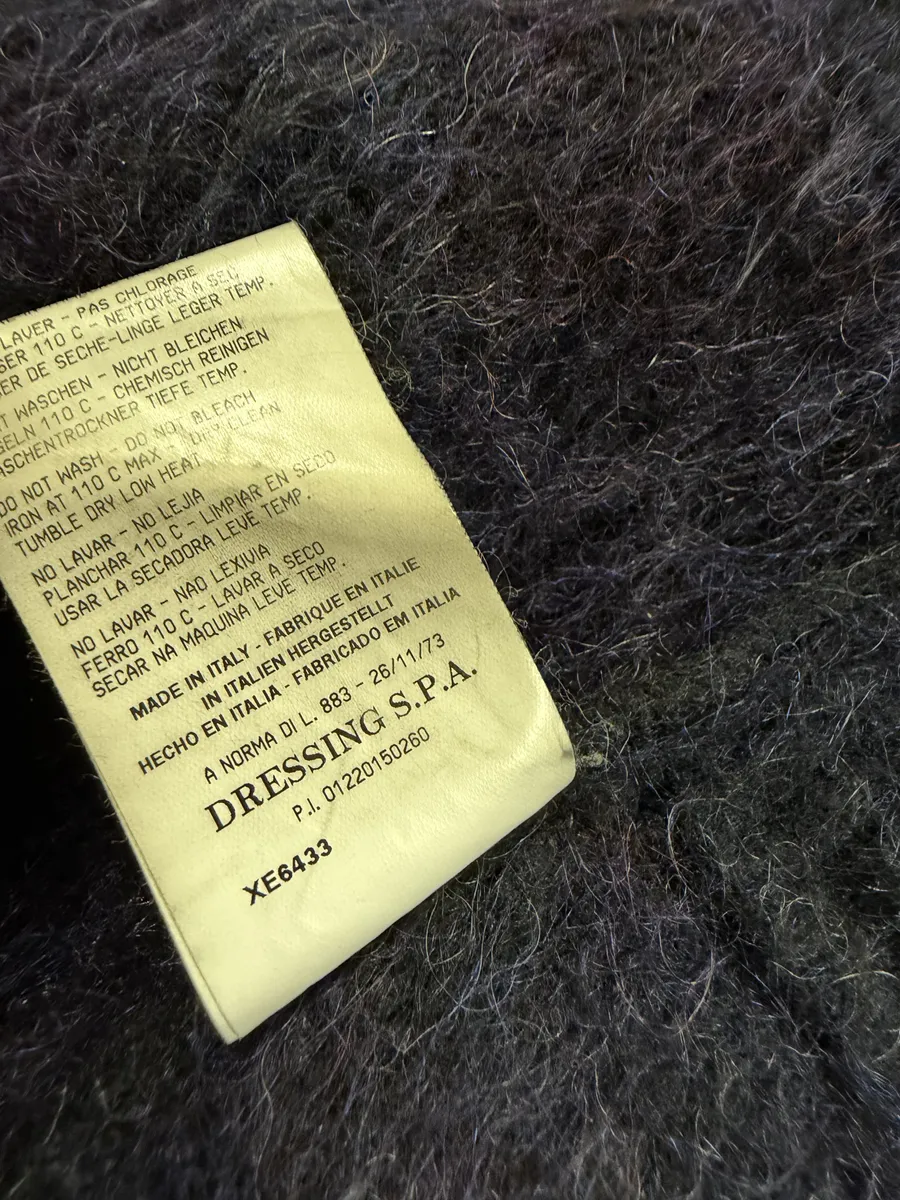 AW2002 Roberto Cavalli Navy Purple Mohair Fur  Royal Cardigan Jacket - Image 8