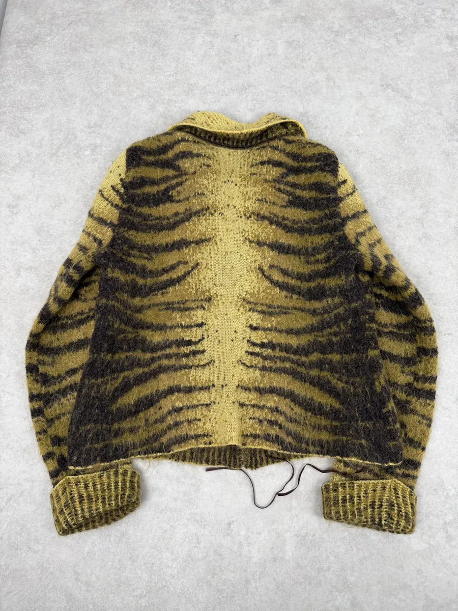 AW2002 Roberto Cavalli Tiger Wool Yellow & Black Cardigan Jacket - Image 2
