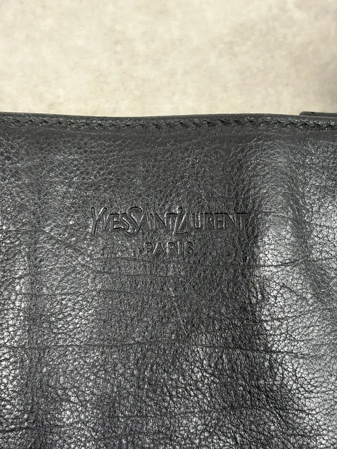 AW2002 Yves Saint Laurent Black Lock Crossbody Leather Bag - Image 9