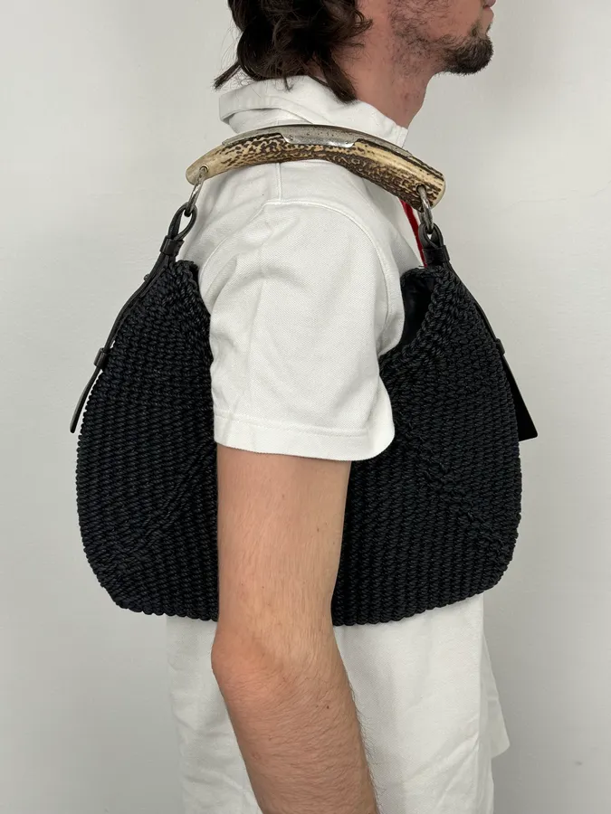 AW2002 Yves Saint Laurent Mombasa Hobo Black Bag - Image 2