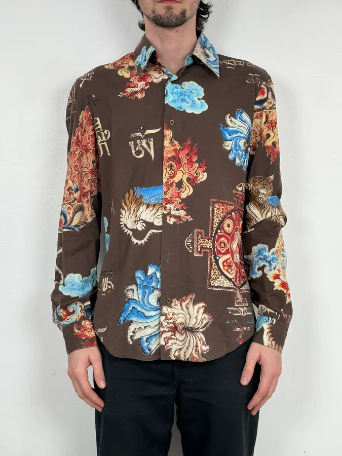 AW2003 Cavalli Asian World Bird Black Shirt - Image 2