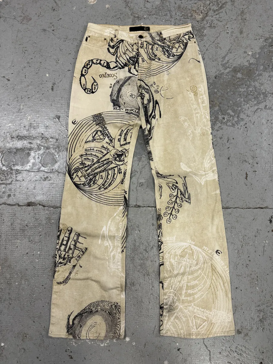AW2003 Cavalli Astrology Beige Deus Pants