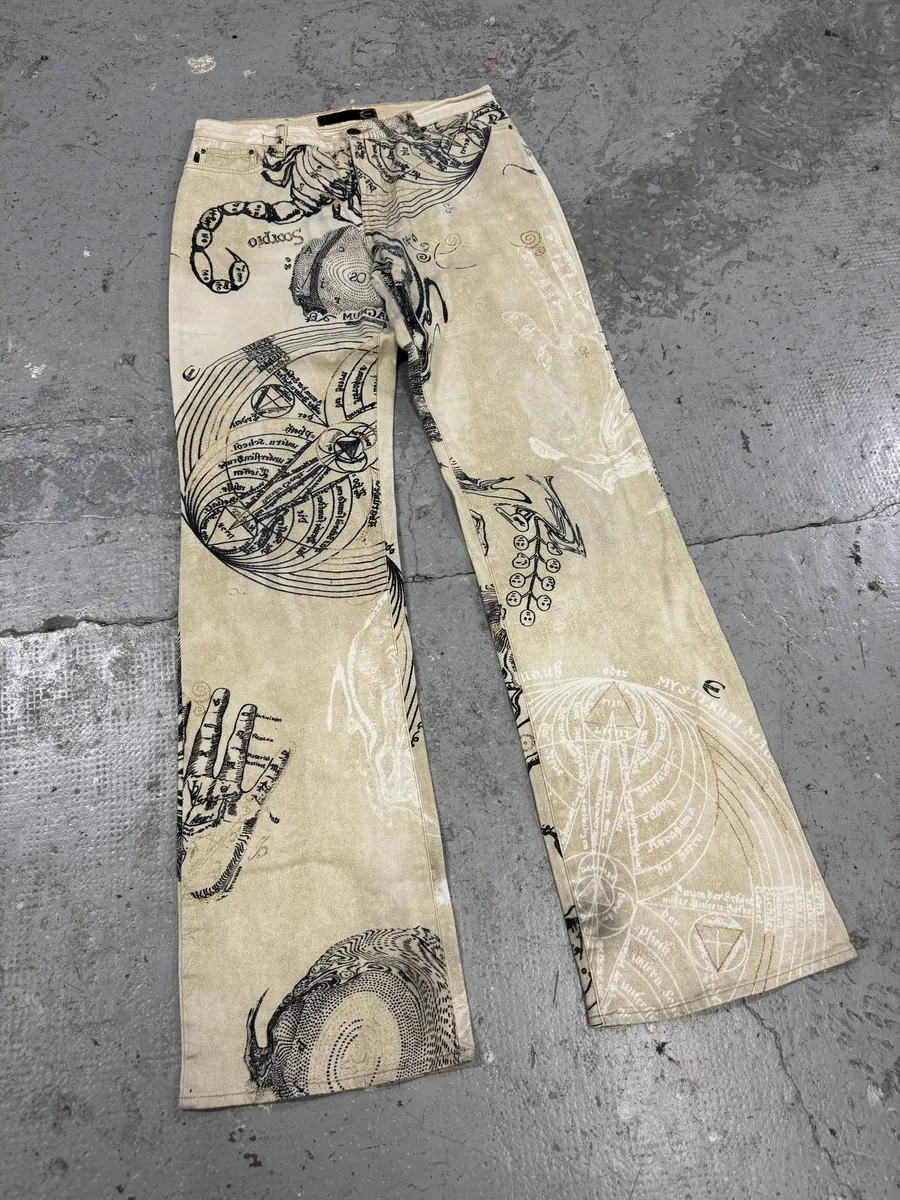 AW2003 Cavalli Astrology Beige Deus Pants - Image 6